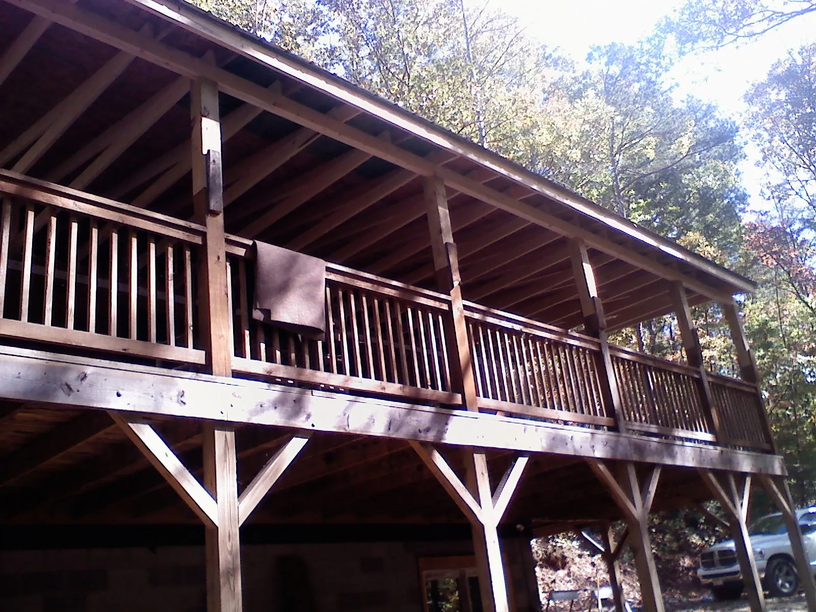 Timber framing under a new elevated porch and deck — Roof Leak Repair in Lone Tree by Roofing Brothers
